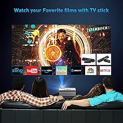 WiFi Projector with 100" Projector Screen, VILINICE