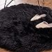 Ashler faux fur rug, Fluffy Shaggy Area Rug Ultra Soft 3 x 3 Feet Round Fur Rug, Black Fuzzy Rug Machine Washable Shag Rug, Nursery Decor Throw Rugs for Bedroom, kids room, Living Room