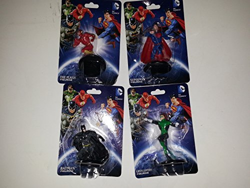 Dc Comics Super Friends Miniature Figurine/cake Topper Set: Includes: 1 Batman Figurine & 1 Green Lantern Figurine & 1 Flash Figurine & 1 Superman Figurine by Monogram