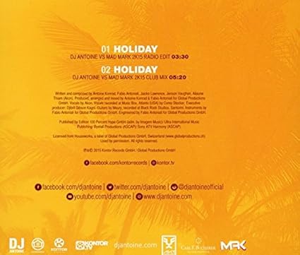 Dj Antoine Feat Akon Holiday Amazon Com Music holiday