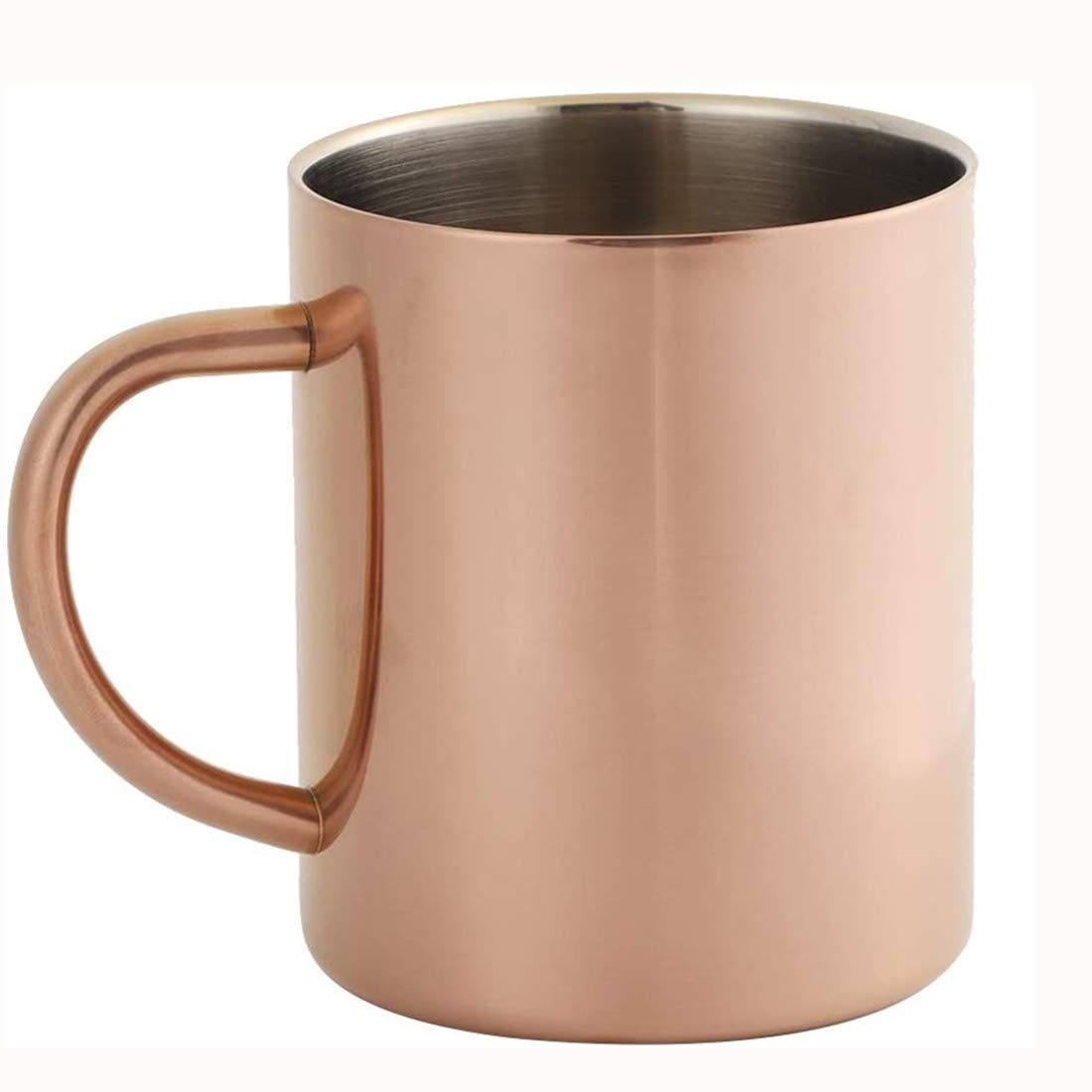 304 Stainless Steel Dual Layer Coffee Mug Coffee Cup Anti Scalding Coffee Beer Tea Mug, 400mL (Rose Gold)