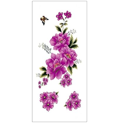 Tzxdbh 10pcs Fleur Autocollants De Tatouage Couleur Croquis