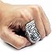ELFASIO Mens Stainless Steel Ring Silver Warrior Shield Jewelry US Size 7-13