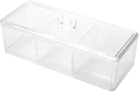 Samtlan Algodón Hisopo Caja Impermeable Acrílico Transparente