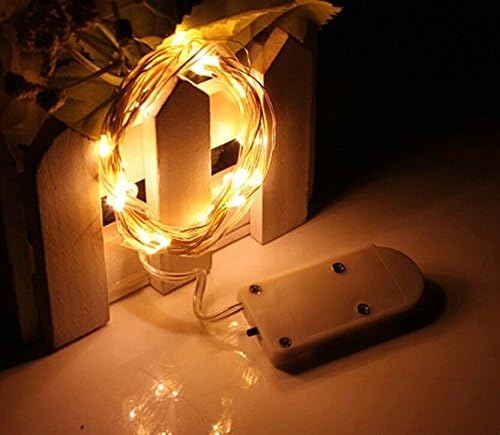SZYOUMY 10 Sets Starry Battery Operated String Lights 2M 20LED Fairy Micro Leds Battery Powered By 2x CR2032 (Included)For Party Wedding DIY Wedding Centerpiece Warm White