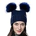 URSFUR Unisex Autumn Knit Wool Beanie Hat Women Winter Hat with Ball Pom Pom