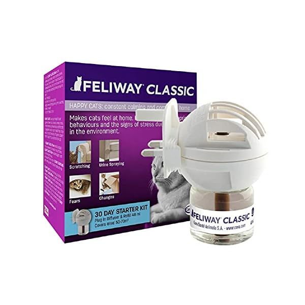 Feliway-Classic-30-Day-Starter-Kit-Diffuser-and-Refill-48ml FELIWAY Classic 30 day starter kit. Diffuser and Refill. Comforts cats and helps solve helps solve behavioural issues…