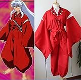 New INUYASHA Bright Red Kimono Costume Cosplay Uniform Anime Cosplay Clothes