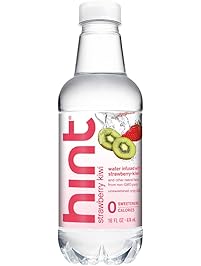 Hint Water Strawberry Kiwi, (Pack of 12) 16 Ounce Bottles, Pure Water Infused with Strawberry and Kiwi, Zero Sugar, Calories, Sweeteners, Preservatives, Artificial Flavors