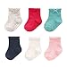 Carter's Girl 6-Pack Socks with Grippers, Crew-Mixed Color Pointelle, 3-12 Months