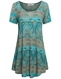 Vestido de túnica de cambio geométrico de manga corta étnica de manga corta para mujer Faddare