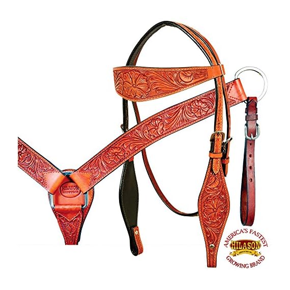 HILASON-Western-American-Leather-Horse-Headstall-Breast-Collar-Set