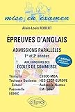 Epreuves d'anglais : Admissions parallèles 1re et 2e années aux concours des écoles de commerce by