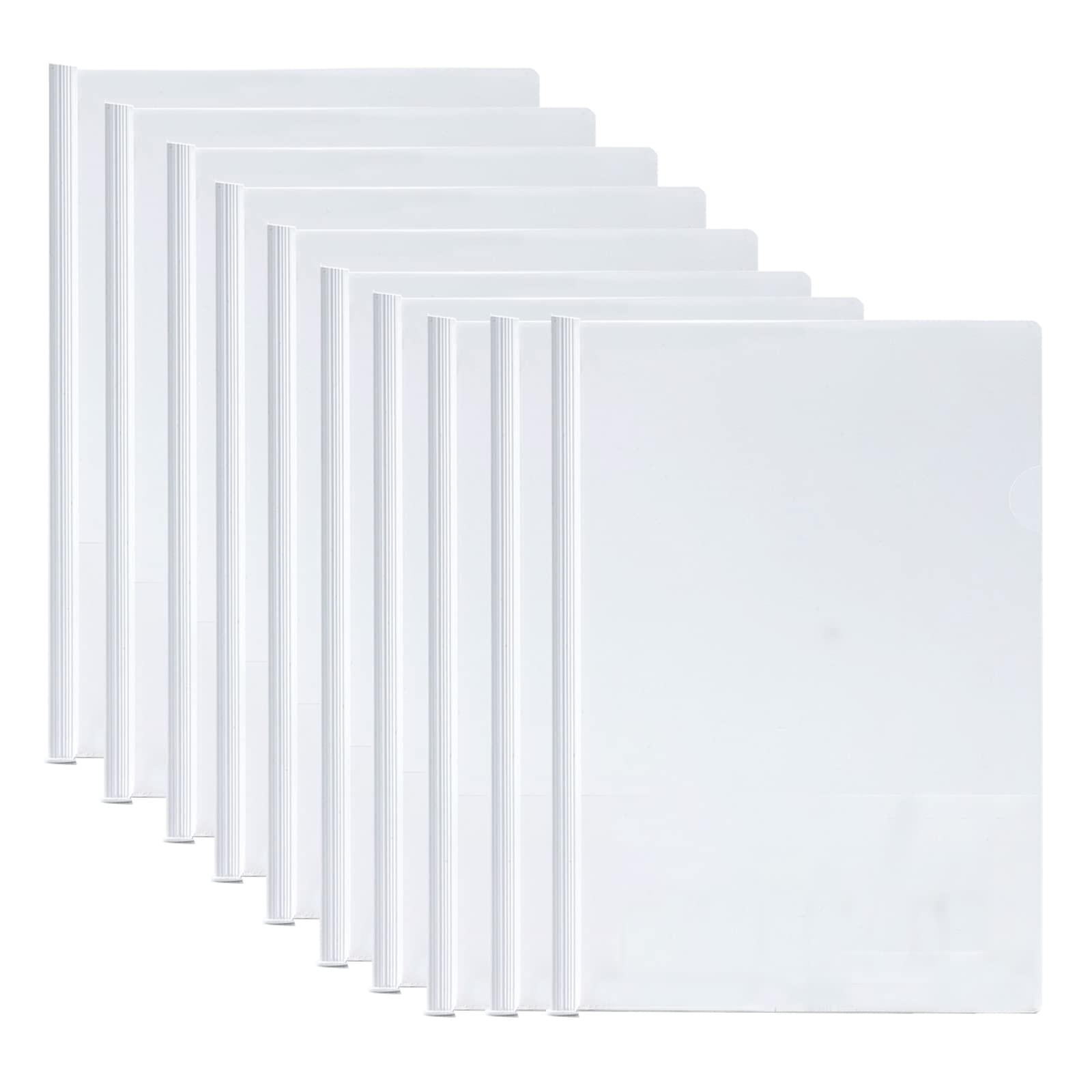 10pcs Clear Report Covers, A4 Sliding Bar Report Covers Files Clip with U-Type Sliding Bar, Transparent Project Presentation Slide Blinder Folders for School Office Documents Classification