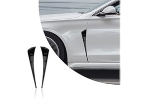 povtii 2PCS Car Fender Side Vents, Carbon Fiber Spoiler Body Decoration Cover, Auto Exterior Accessories Air Inlet Grille Spoiler Trim Cover, Car Accessories Spoiler Trim Cover (Black)