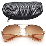 LotFancy Women's Aviator 61mm Sunglasses With Case,100% UV400