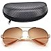 LotFancy Aviator Sunglasses for Women with Case, 61mm, Metal Frame, UV 400