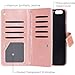 BENTOBEN Case for iPhone 6S Plus/6 Plus, Shiny Bling Flip Sparkle Folio Wallet Case Card Slots Cash Holder Wrist Strap Phone Case for Apple iPhone 6S Plus/6 Plus, Rose Gold/Pink