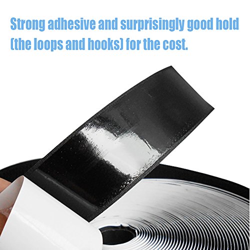 82 FT Hook and Loop Tape - 1 Inch Self Adhesive Sticky Back Hook and Loop Tape Roll Black Fastening Tape Self Back Adhesive Nylon Fabric Tape Hook and Loop Strips Set