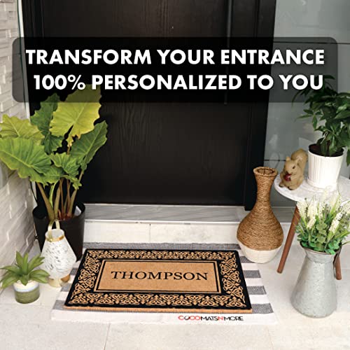 Coco Mats 'N More Black Blooming Hearts Bordered Personalized Coco