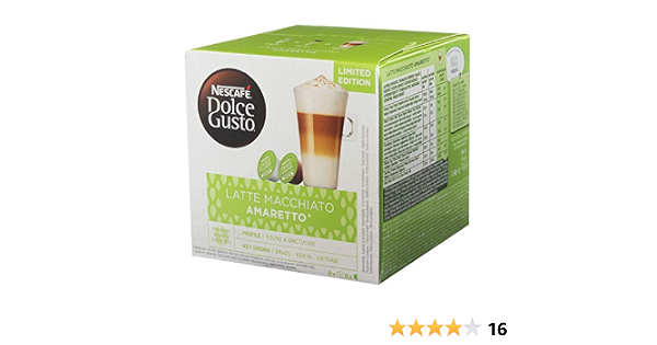 Nescafé Dolce Gusto Latte Macchiato Amaretto, Kaffeekapsel, Kaffee, 16  Kapseln / 8 Portionen : Amazon.nl: Levensmiddelen