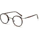 kachawoo Retro Style Vintage Round Glasses Frame Acetate Clear Lens Optical Eyewear