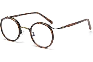 kachawoo Retro Style Vintage Round Glasses Frame Acetate Clear Lens Optical Eyewear