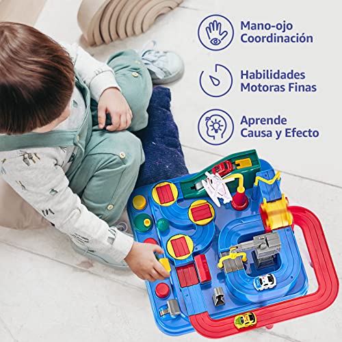 hahaland Toys Kids 2 Years - Track Cars Circuit Cars for Kids 2 3 4 5 Years - Educational Interactive Logic Game Gift for Boy Girl