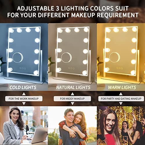 NUSVAN Vanity Mirror with Lights,Makeup Mirror with Lights,3 Color