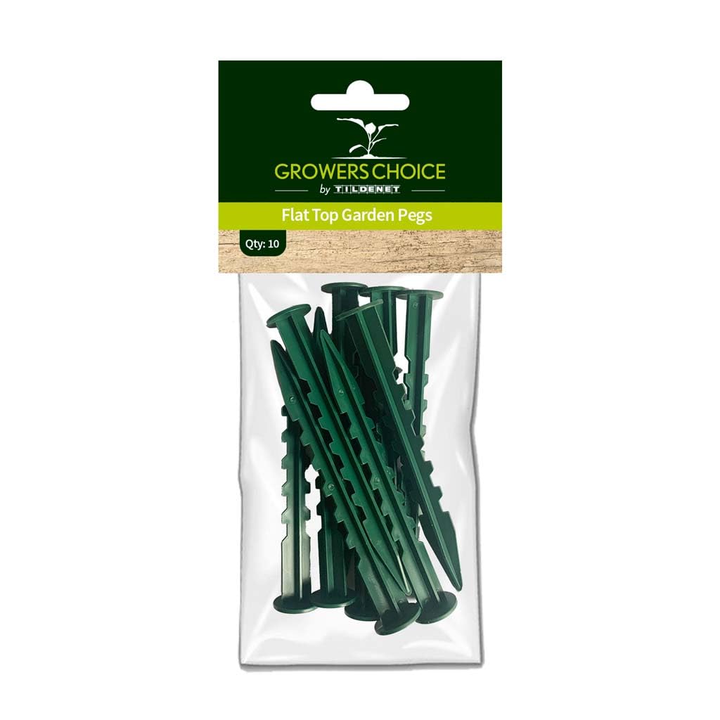 Tildenet Flat Top Garden Pegs, Green