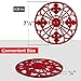 Silicone Trivet for Hot Dishes, Pots & Pans - Decorative Non Slip Mat comes in 3 Different Country Designs - Protective Pads for Kitchen Counter Love This Kitchen (7.5 inch Round, Set of 3, Coral Red)