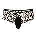 YiZYiF Sissy Pouch Men's Lingerie Floral Lace Bikini Briefs Criss Cross Jockstraps Panty (X-Large(Waist:32.0-45.0