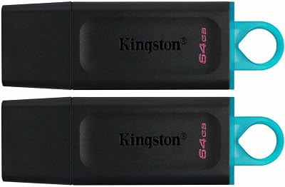 Kingston DataTraveler Exodia 64GB USB 3.2 Gen 1 Flash Drive 2 Pack Black Teal