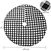 CCBOAY Christmas Tree Skirt 48 inch Large, Double Layer Black and White Plaid Buffalo with Felt Fabric Lining, Checked Tree Mat Xmas Holiday Party Decoration