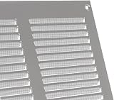 EUROPLAST 300x150mm Grey Metal Air Vent Grille Cover with Insect Mesh view 3