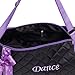 Silver Lilly Girls Dance Bag - Quilted Duffle Bag w/Lavender Bow (Black)
