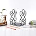 Bookends, Decorative Book Ends Metal Heavy Duty Book Support for Shelves Non-Skid for Office Desk School Library Organizer Gift, 7 x 6.1 x 8.6 inch Black (2 Pairs)