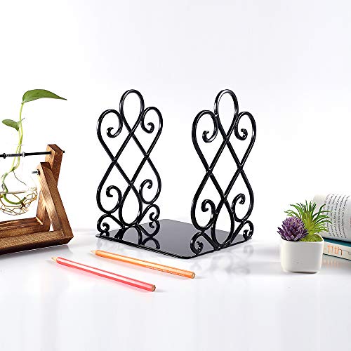 Bookends, Metal Book Ends for Shelves Heavy Duty Decorative Book