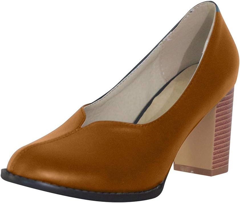 Womens Leather Breathable Pointed Toe Pumps Non-Slip Casual Single Shoes High Heels Shoes