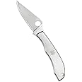Spyderco Honeybee Non-Locking Knife with 1.60" 3CR Steel Blade and Durable Stainless Steel Handle - PlainEdge - C137P