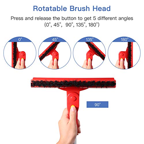 50" Extendable Car Snow Brush, 2019 Upgraded Snow Remover with Ice Scraper and Squeegee - Rotatable Brush Head Snow Removal with Foam Grip for Car Truck SUV