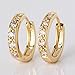 GULICX Gold Tone White Crystal 3mm CZ Cubic Zirconia Girls Hoop Huggie Earrings