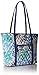 Vera Bradley Women's Cotton Small Trimmed Vera Tote Bag, Santiago Navy, One Size
