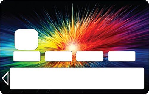 Ref 1113 - self adhesive stickers skin bank card, credit card, CB, colour burst