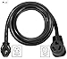 AC WORKS 10FT 30Amp 3-Prong Dryer Extension Cord with Anti-Weather Super Heavy Duty Thick Cord
