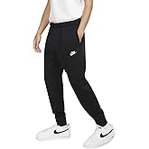 Nike Mens Fleece Tapered Club Swoosh Sweatpants Black/Silver XX-Large