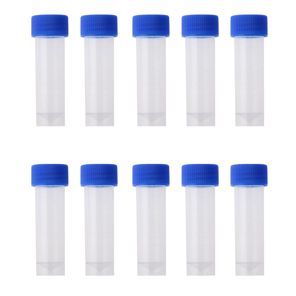 10pcs 5ml Graduated Cryovial Test Tube Sample Vial w/Screw Cap Amazon
