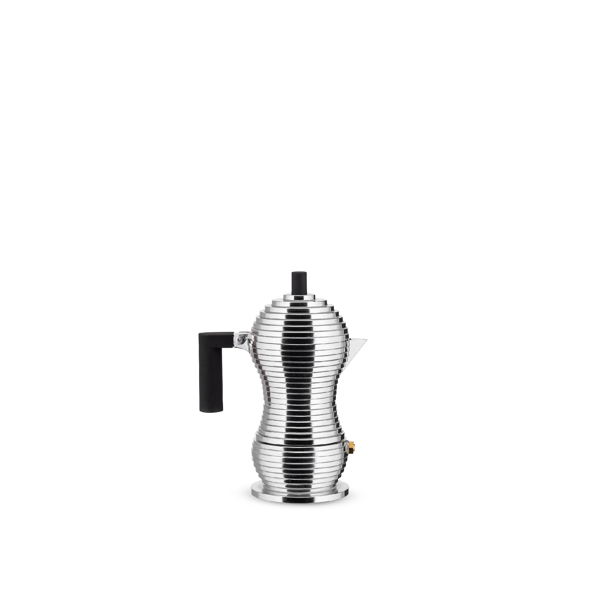 Alessi Cast Aluminium Espresso Coffee Maker with a Polyamide Handle & Knob, Aluminium, black, 1 Cup