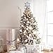 MAOYUE Christmas Tree Topper Lighted with Silver Snowflake Projector, Sliver Snow Tree Topper for Christmas Tree Decorations