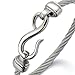 COOLSTEELANDBEYOND Stainless Steel Infinity Love Bangle Bracelet for Women and
